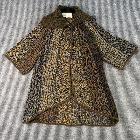 VTG Curio New York XL Boucle Knit Jacket Short Sleeve Retro 90s Chic Grandmacore - Picture 3 of 9